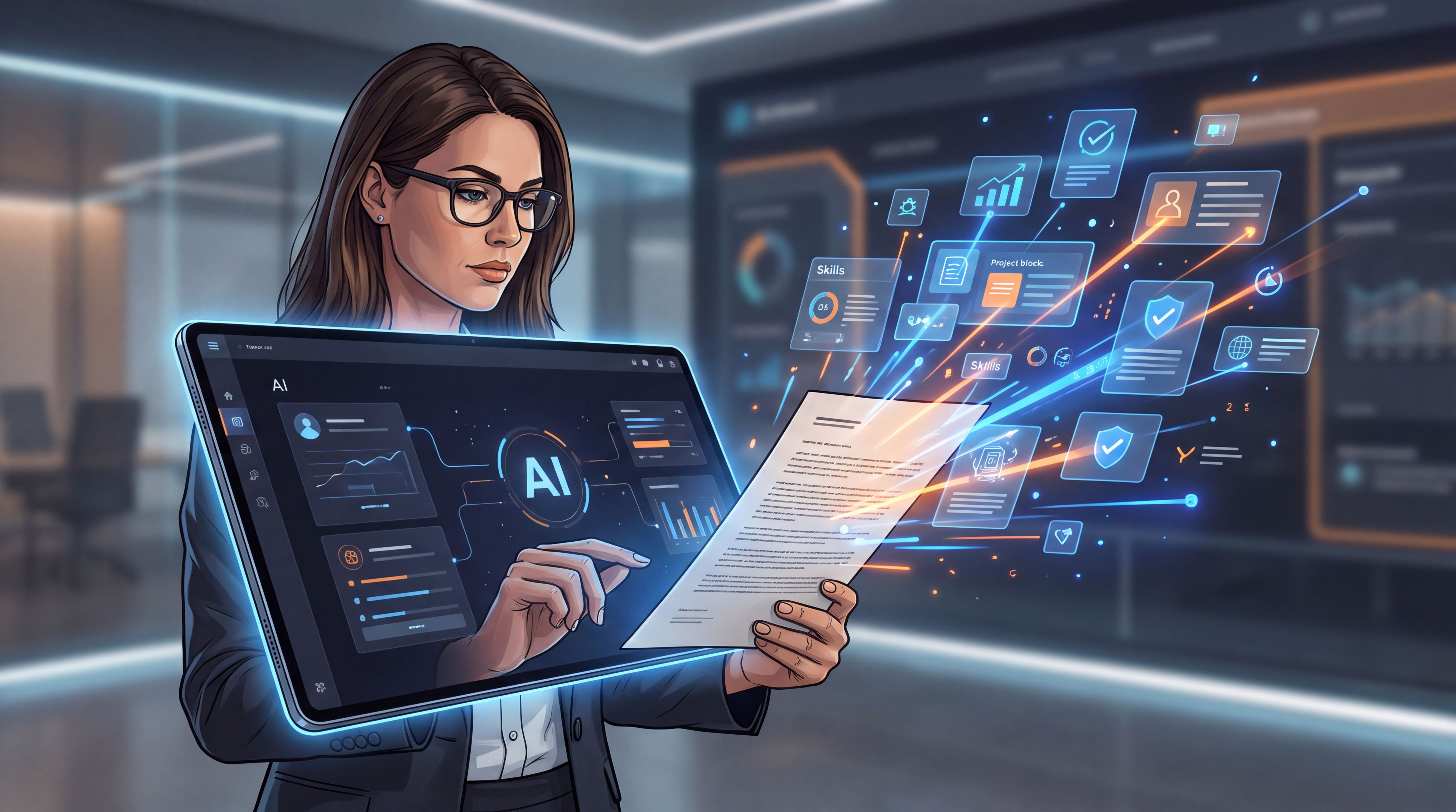 AI resume builder turning a paper resume into dynamic career evidence