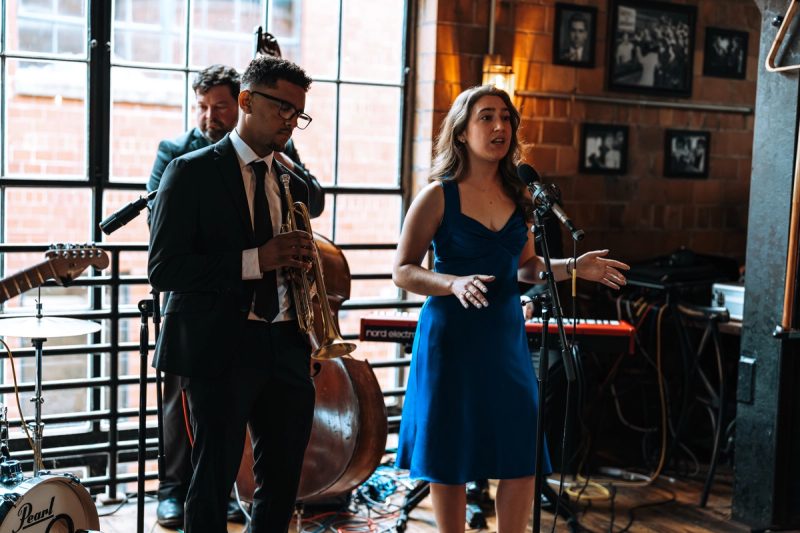 Trumpet and vocals during a set