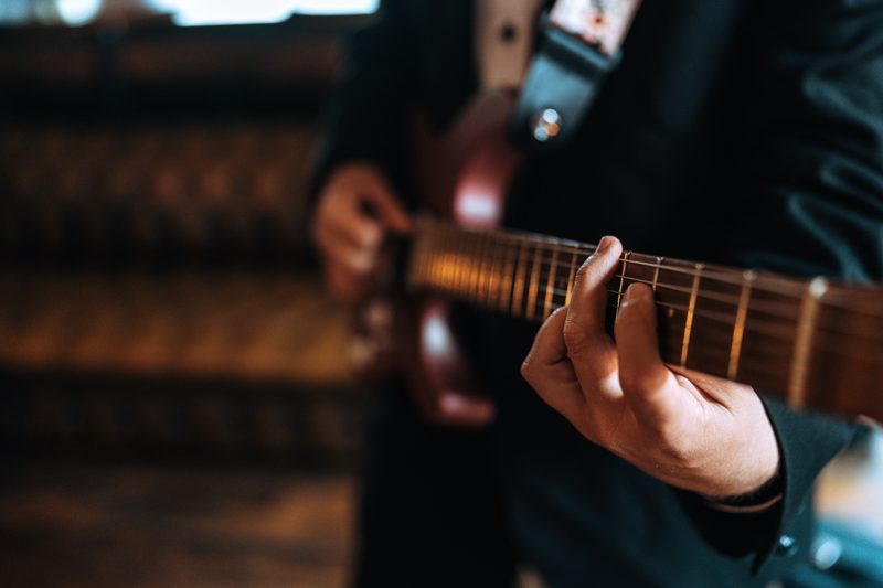 Close-up of the guitar