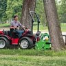 Reverse Drive Tractor Mowing