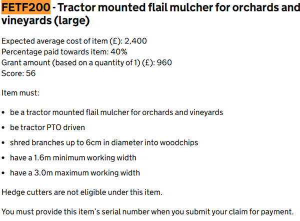 Government Grant Mowers FETF200
