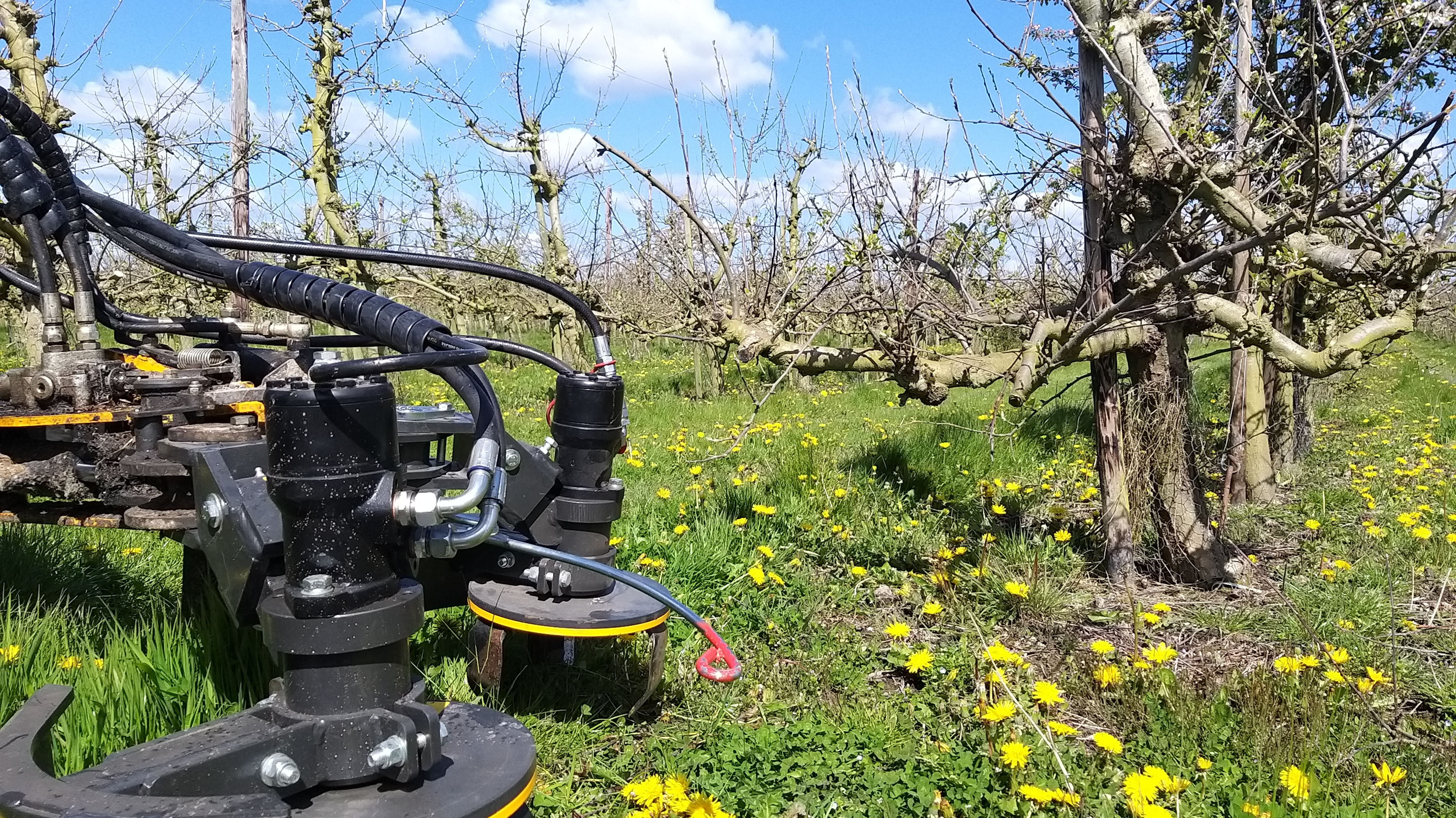 Double motor hoe heads on single sided frame