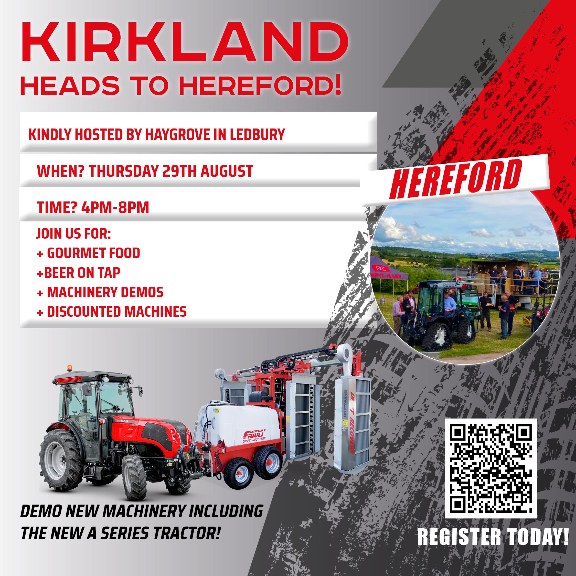 Kirkland heads to hereford with a range of specialist fruit growing machinery