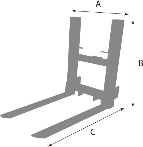 Orvin 1500kg Pallet Forks C/W Folding Tines