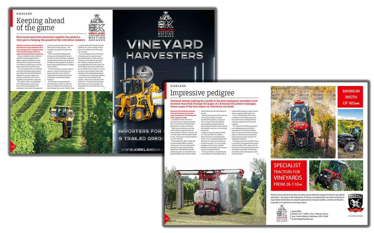 Kirkland UK Write-Up in Vineyard Magazine