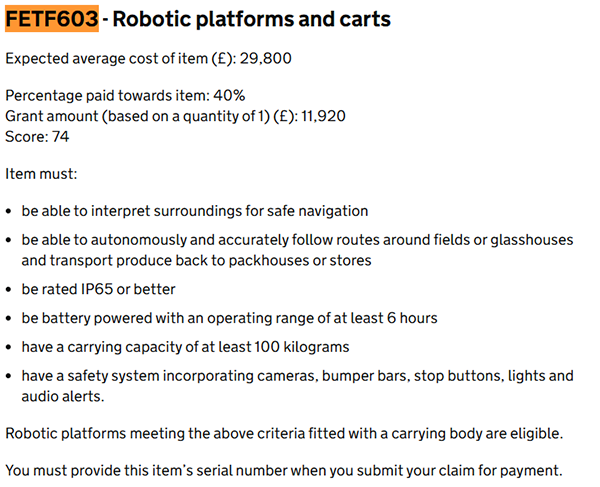 Burro government grant FETF603 Kirkland UK