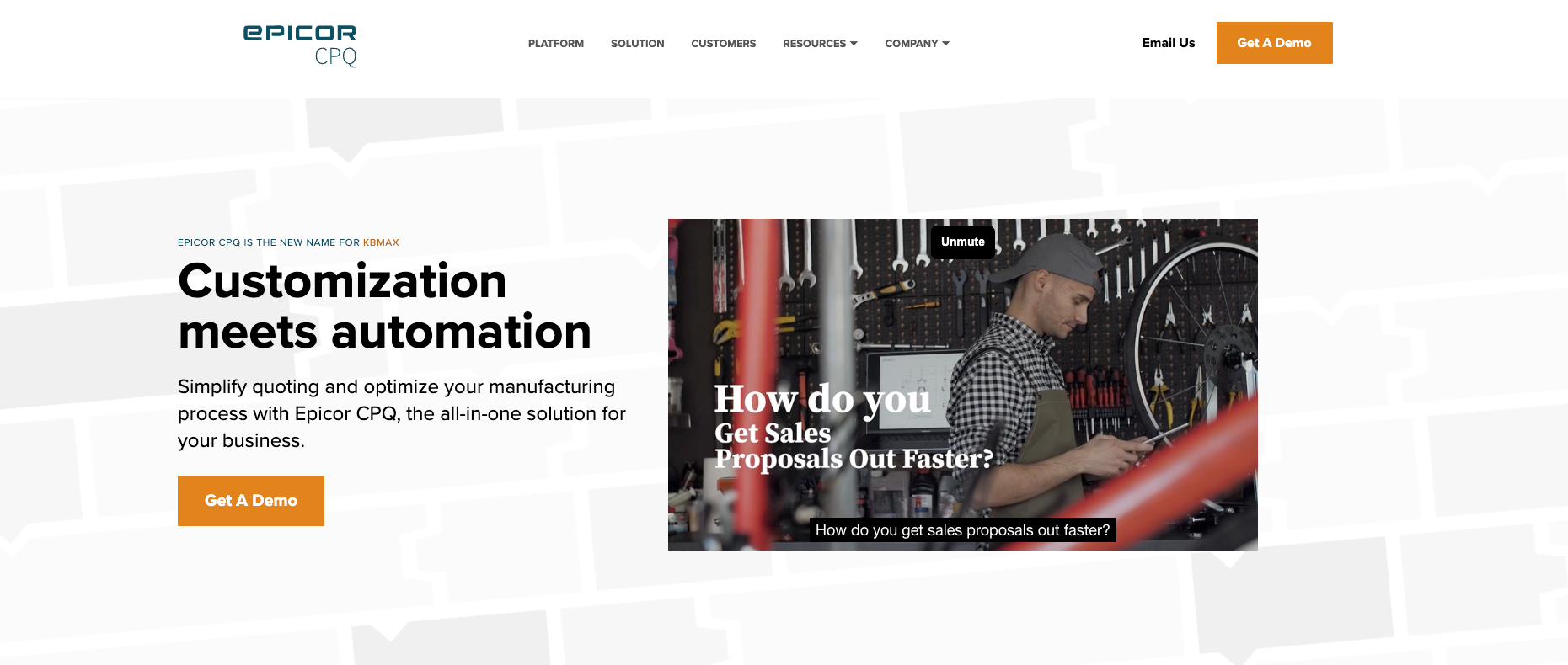 Epicor CPQ enterprise manufacturing platform