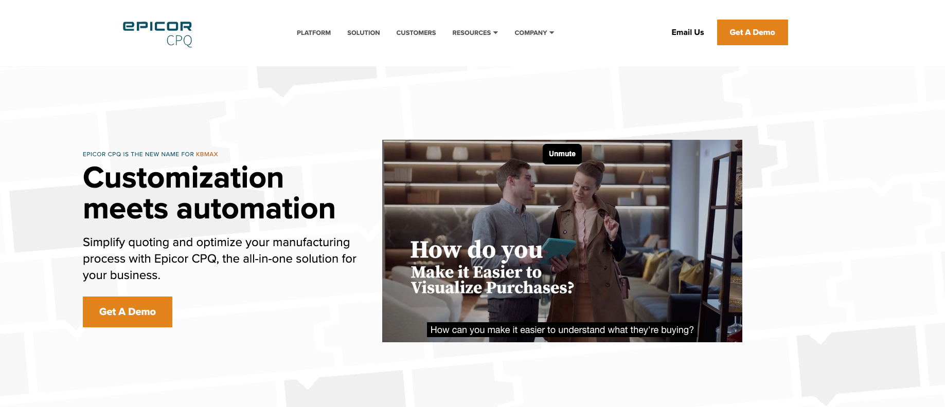 Epicor CPQ manufacturing configurator