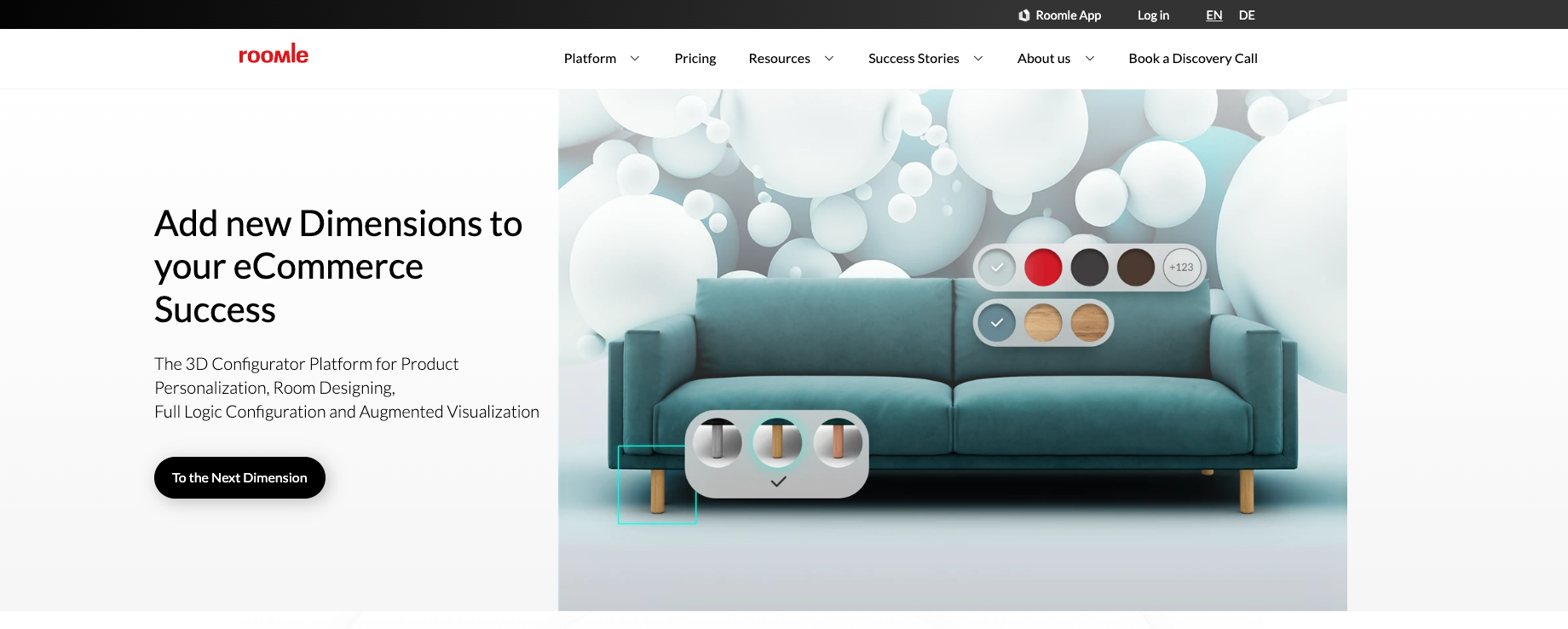 Roomle 3D and AR product configurator