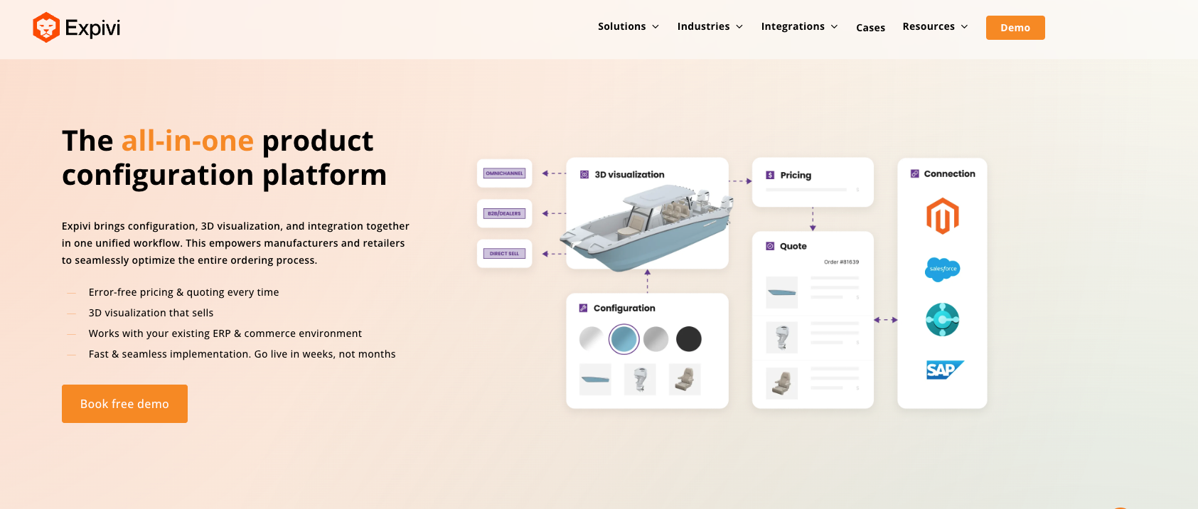 Expivi 3D product configurator with pricing