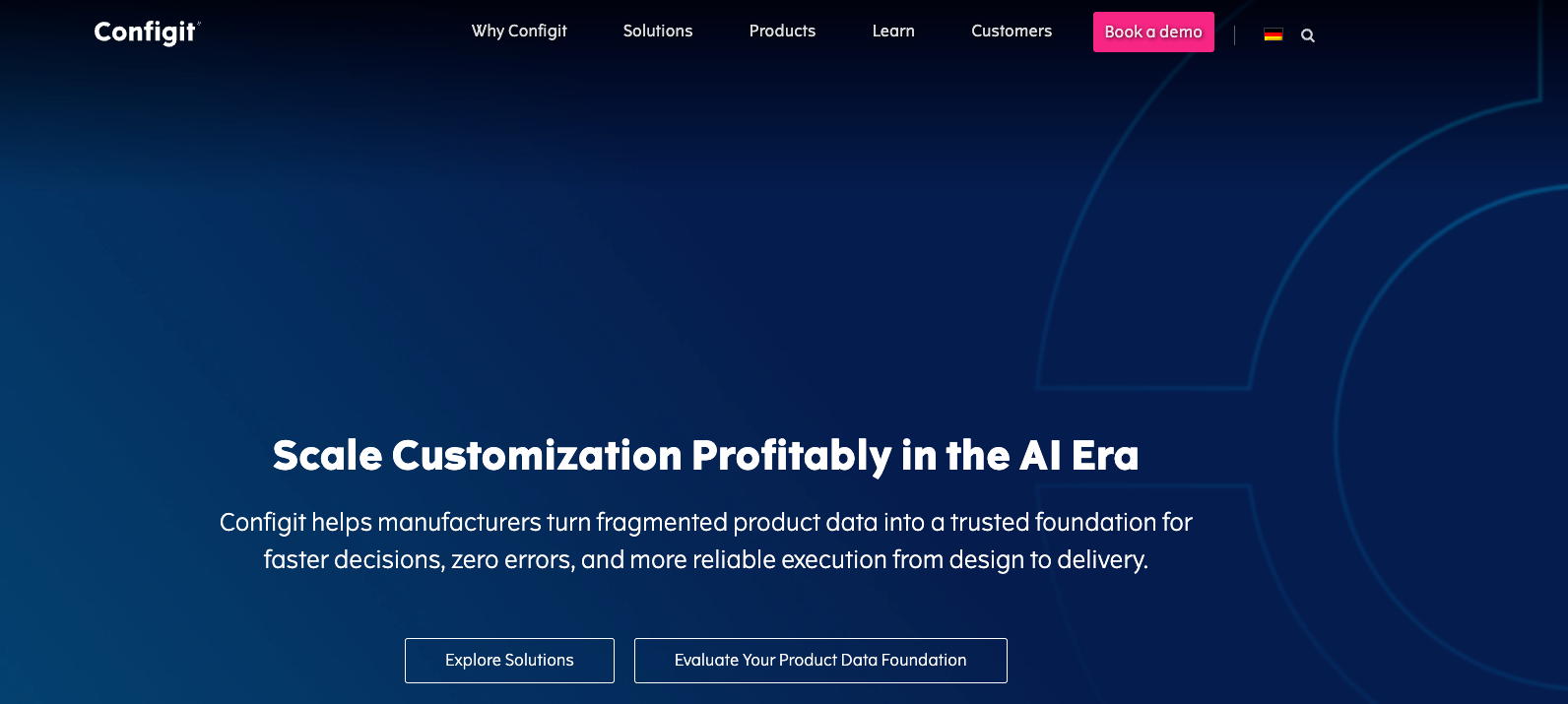 Configit configuration platform interface