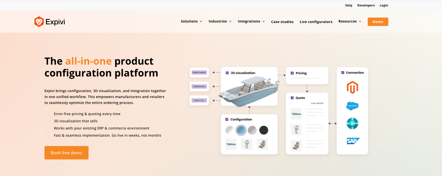 Expivi 3D product configurator interface