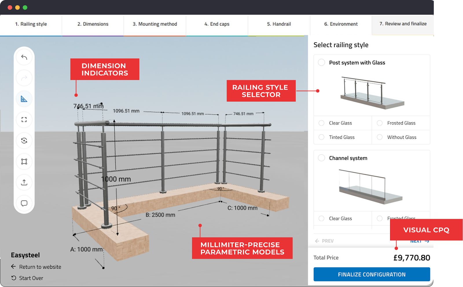 building materials 3D configurator