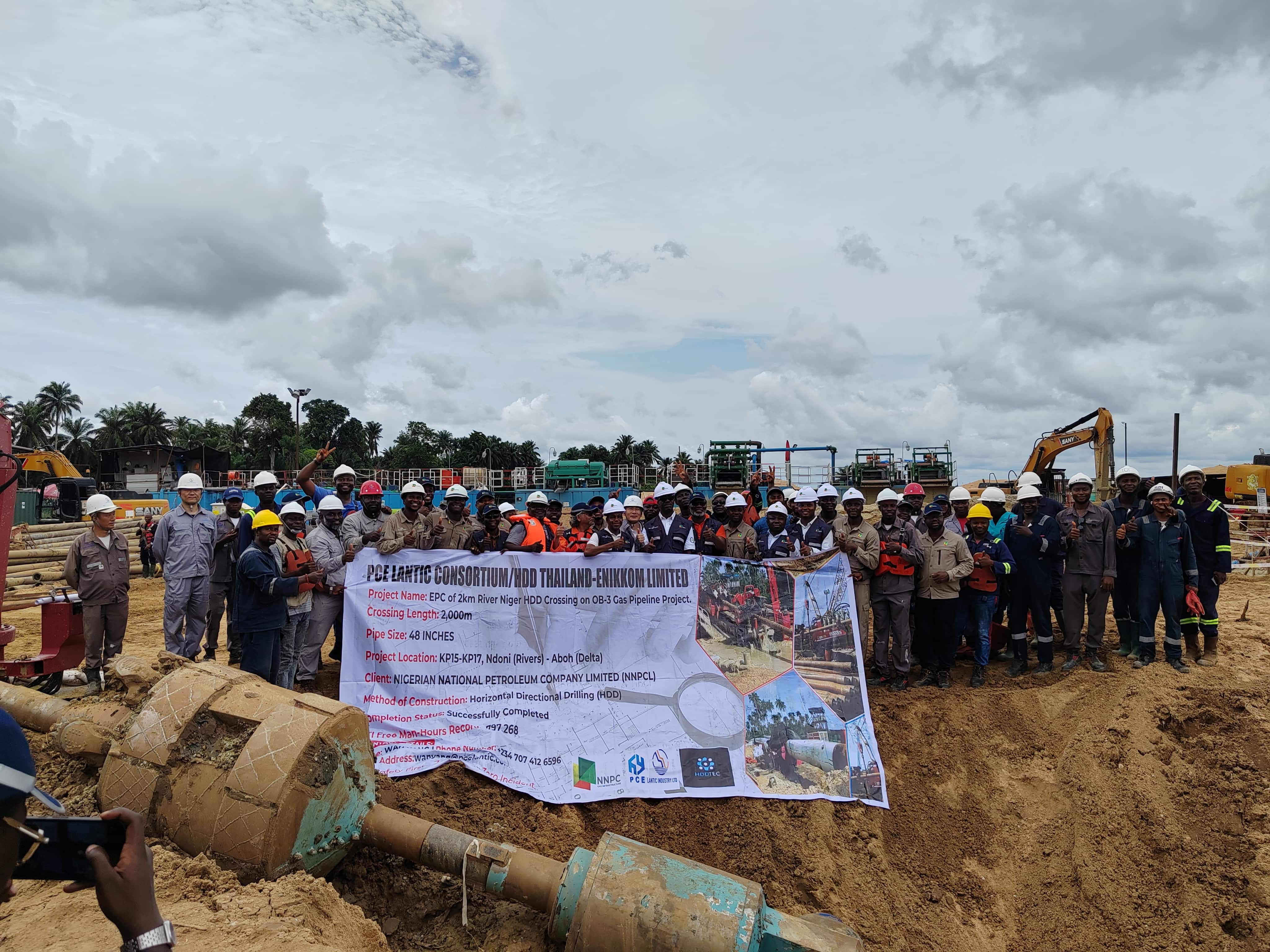Completion Report: PCE Successfully Installs 2km OB3 River Niger HDD Crossing.