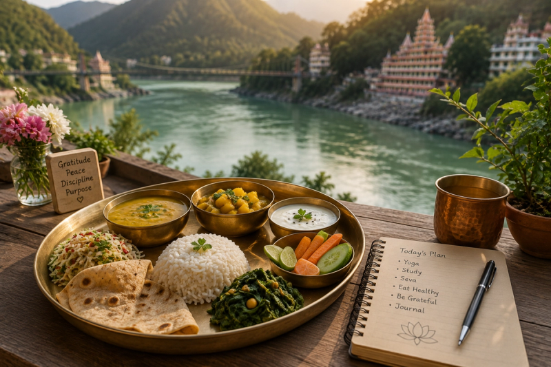 Planning and booking a yoga retreat in Rishikesh with healthy ashram food