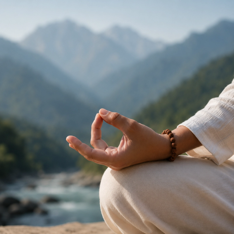 Mastering hand mudras during breathwork to understand pranayama teacher training importance in India.