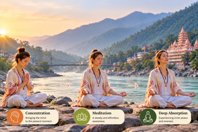 Samadhi meditation practice and yoga philosophy in Rishikesh
