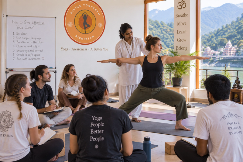 100-hour YTT student teaching practice in Rishikesh
