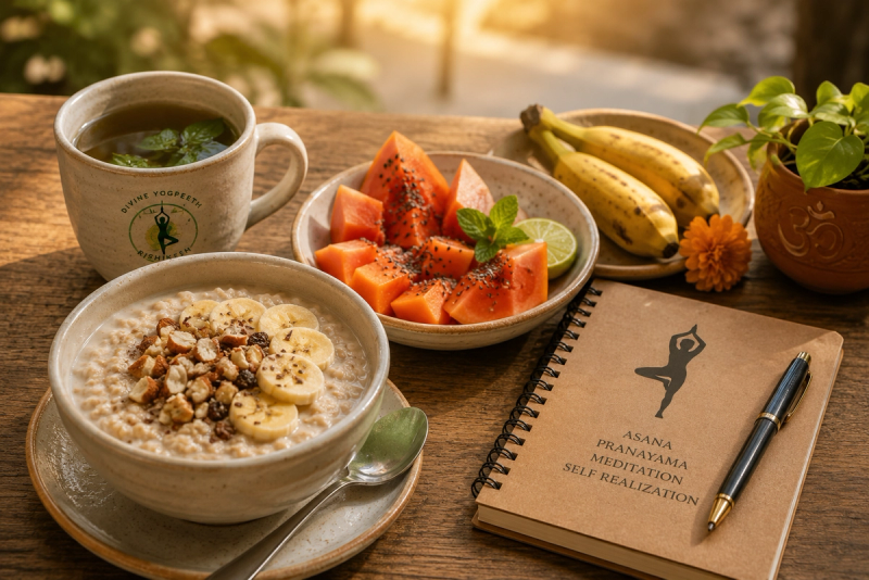 Healthy sattvic yogic diet supporting the 100 hour YTT daily schedule