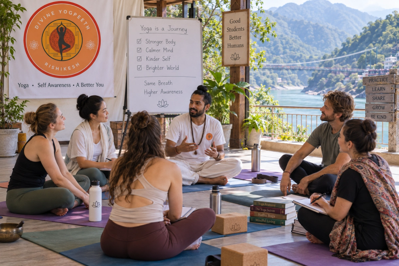 Yoga teacher training with trauma-aware teaching principles in Rishikesh