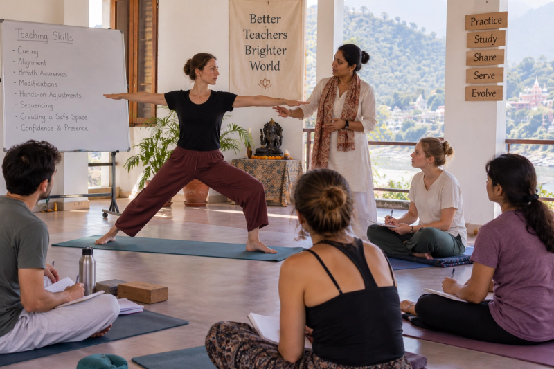 Yoga teacher training personal transformation freedom through teaching practice in Rishikesh