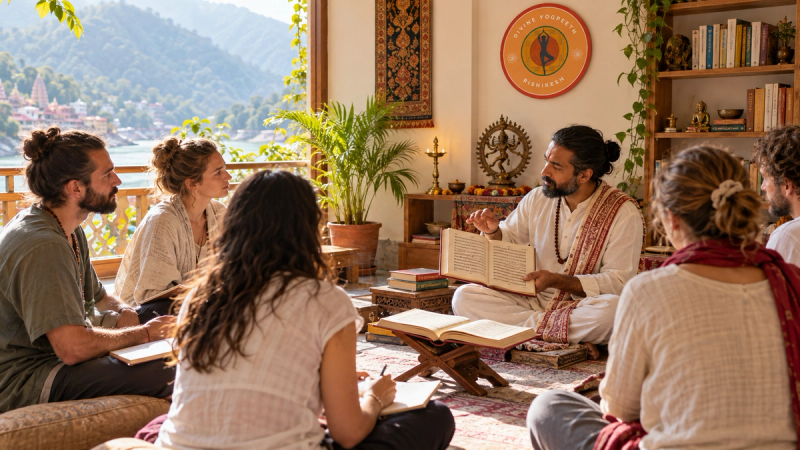 Applying yoga philosophy during a 200-hour yoga TTC in Rishikesh, India