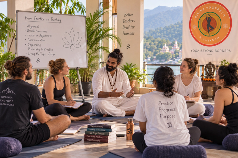 Yoga faculty mentorship at Divine Yogpeeth in Rishikesh