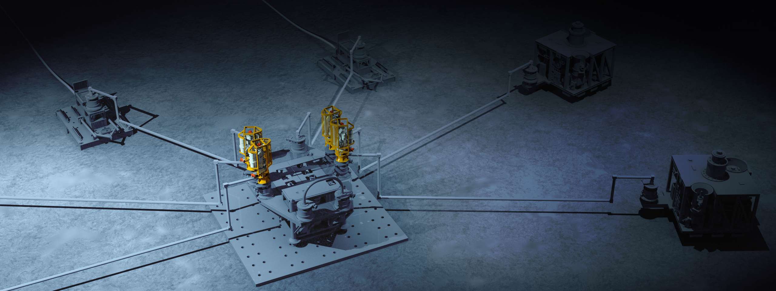 3D render of a subsea project in Gulf of Mexico