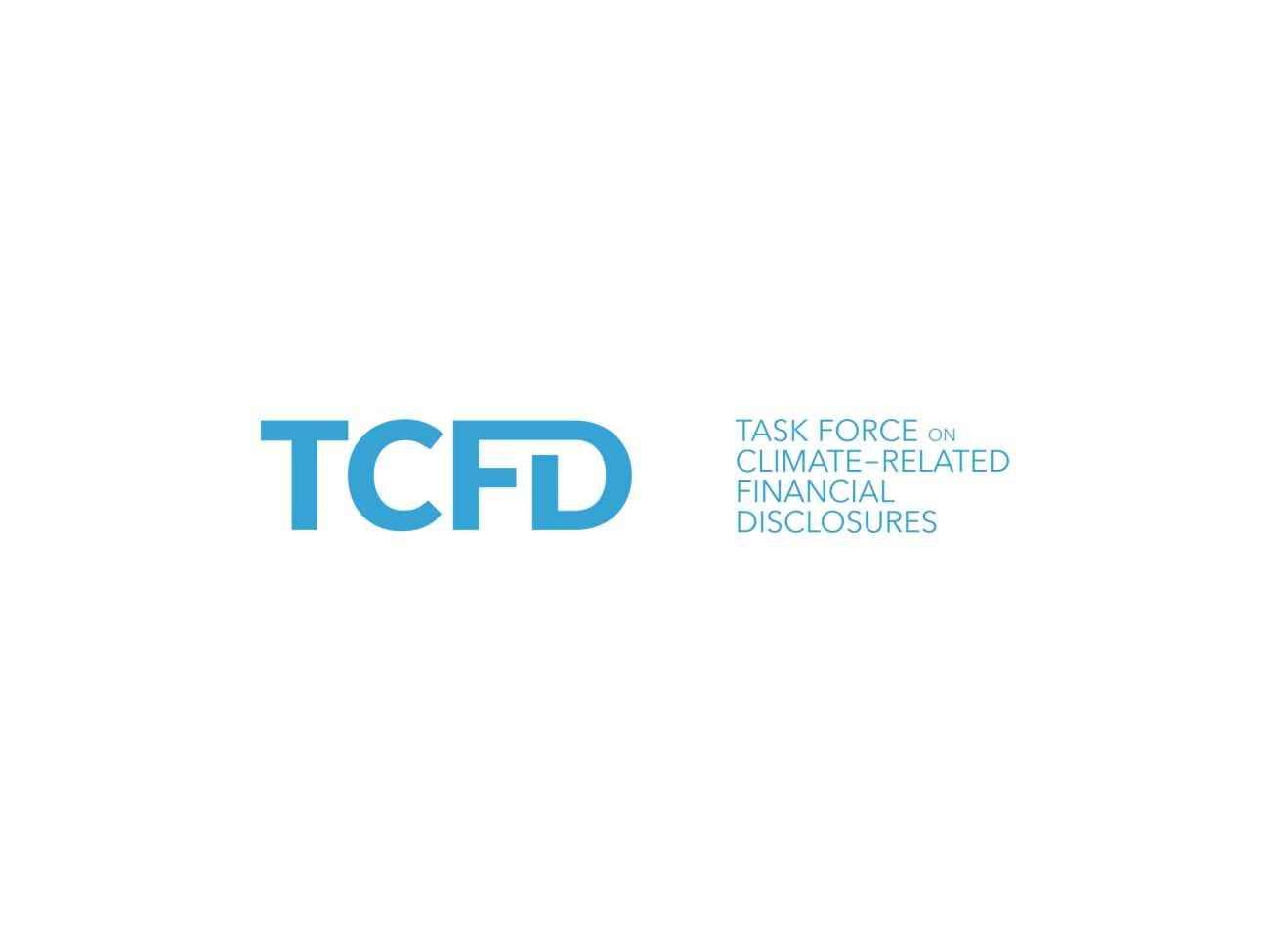 TCFD logo, blue text TCFD on the left, right side says "Task Force on Climate-Related Financial Disclosures"