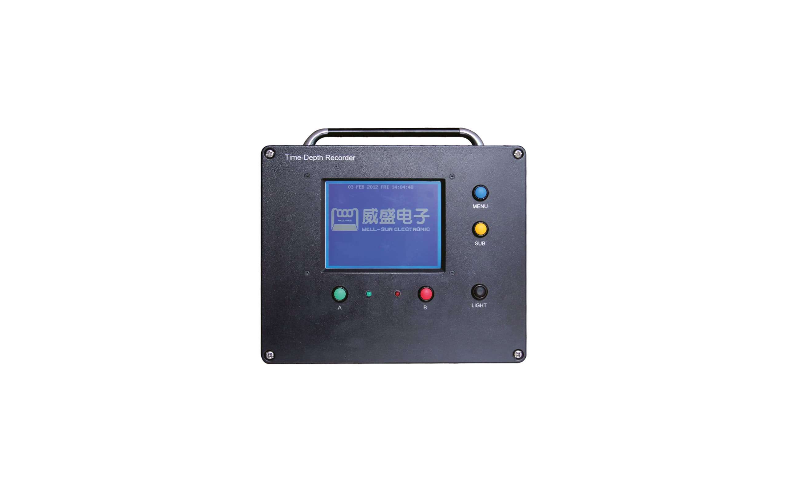 Time depth recorder - black box with screen and multi coloured buttons