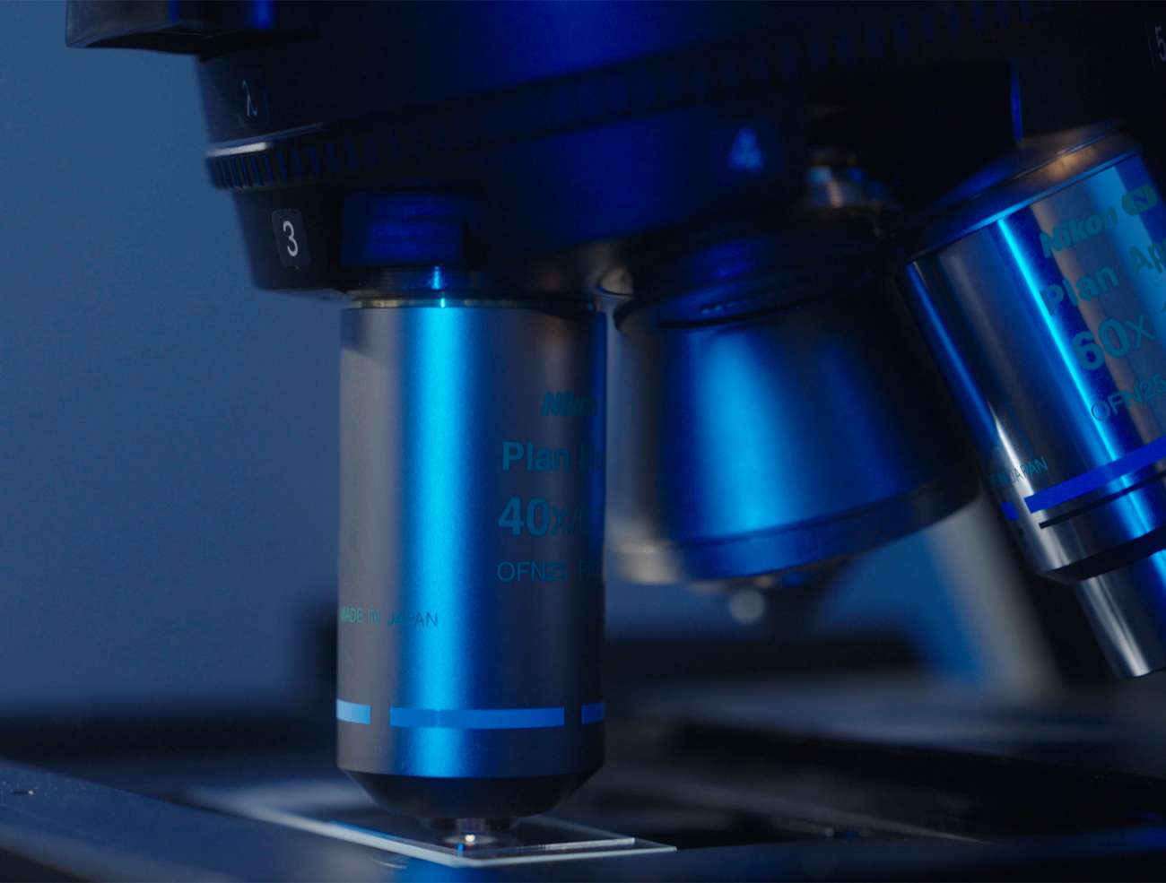 close up of microscope in hunting lab