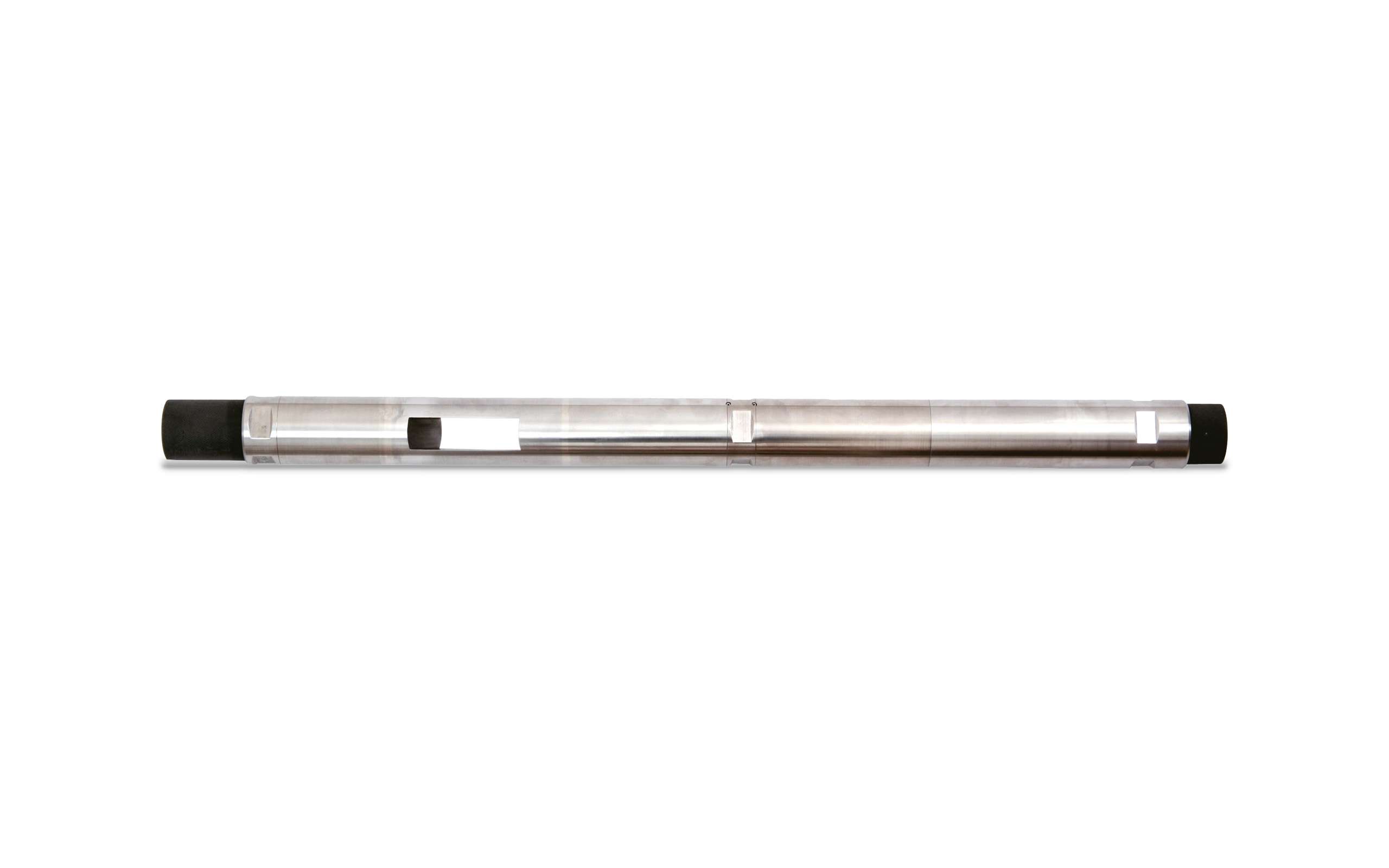 Fluid density tool - long metal tube with black ends