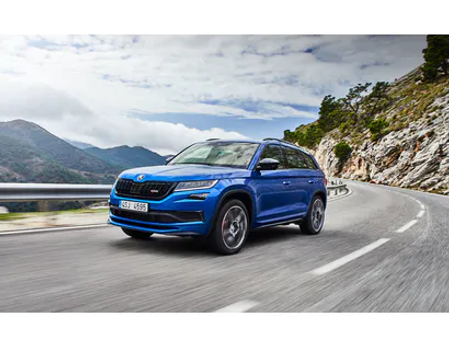 Swap illustrasjon bilde av en blå skoda Kodiaq