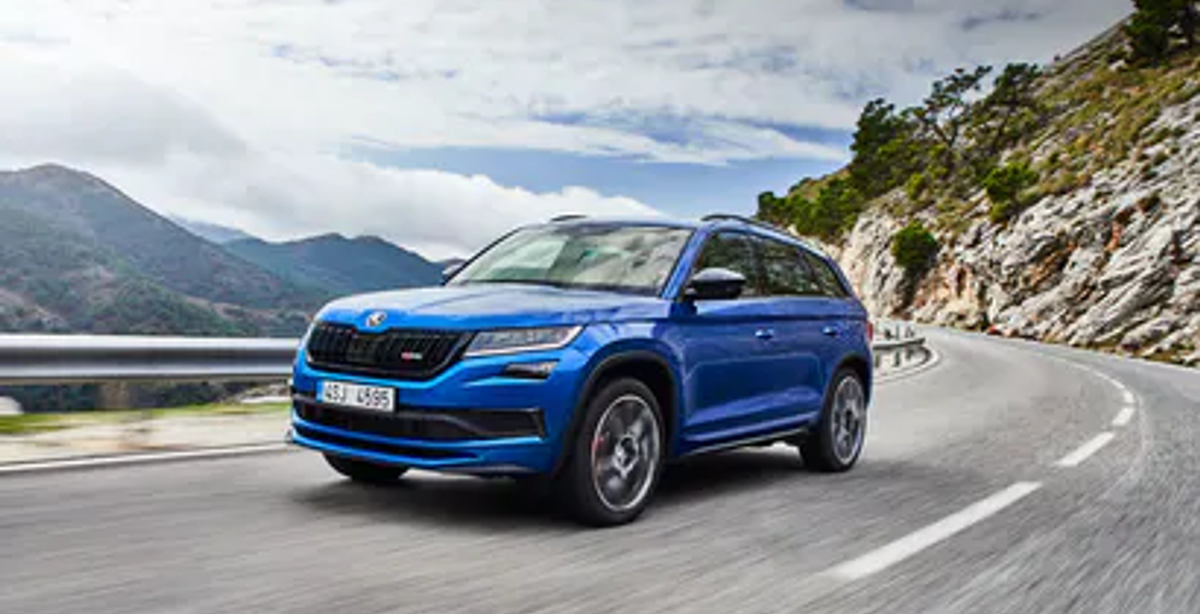 Swap illustrasjon bilde av en blå skoda Kodiaq