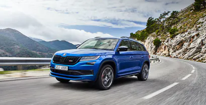 Swap illustrasjon bilde av en blå skoda Kodiaq
