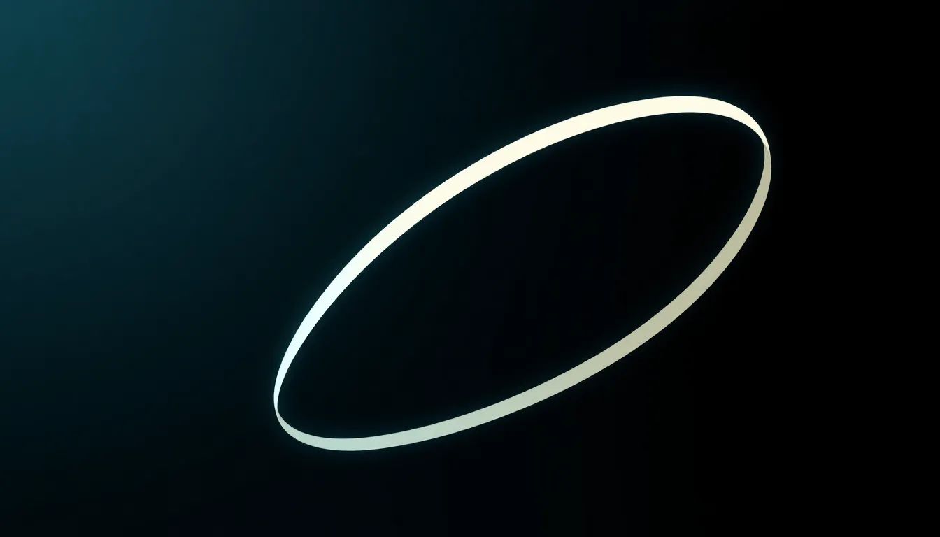 Abstract electric teal and ivory strands intertwined on an onyx background