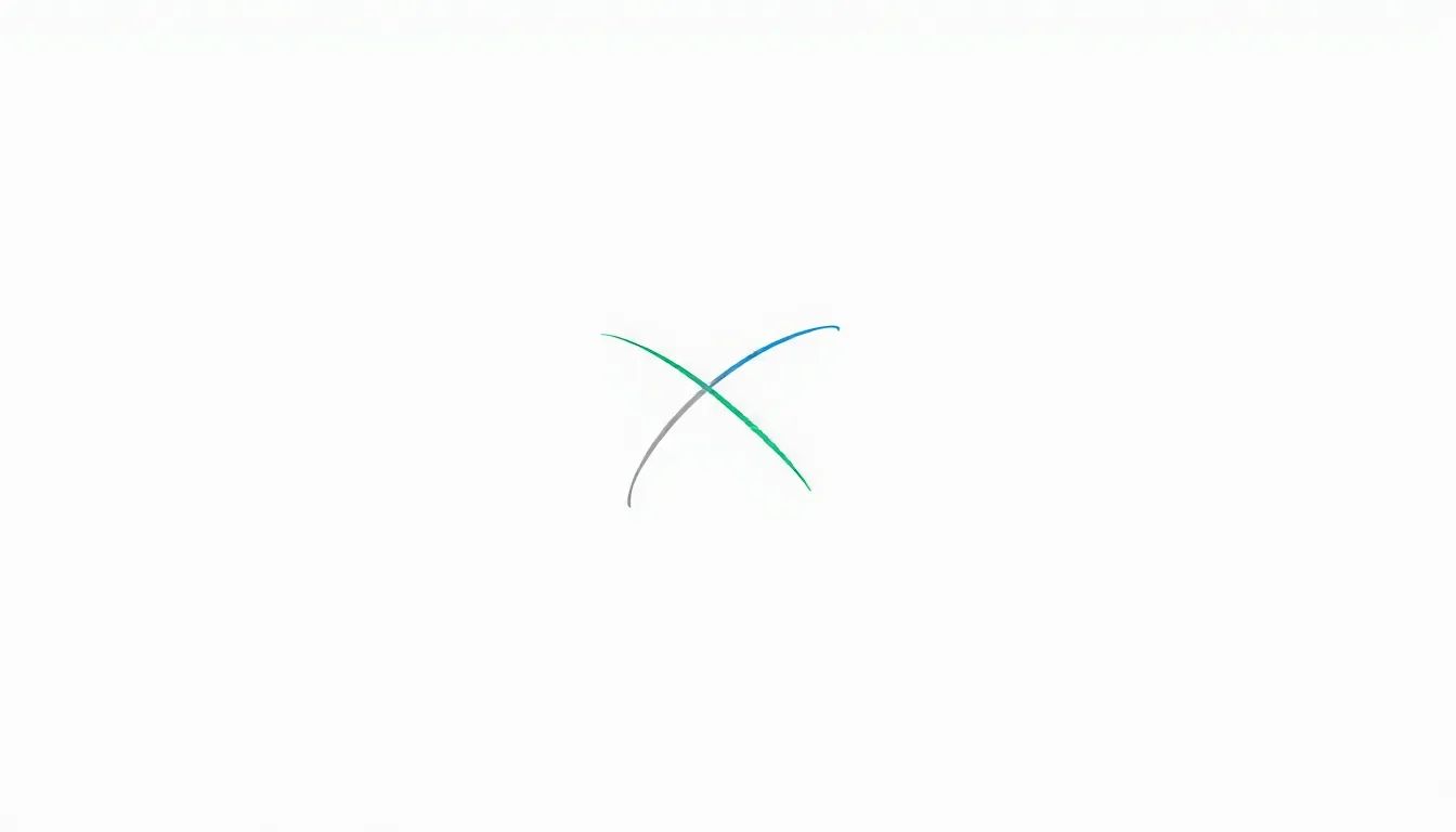A single teal line extending along a long narrow slot with a smaller parallel ivory line