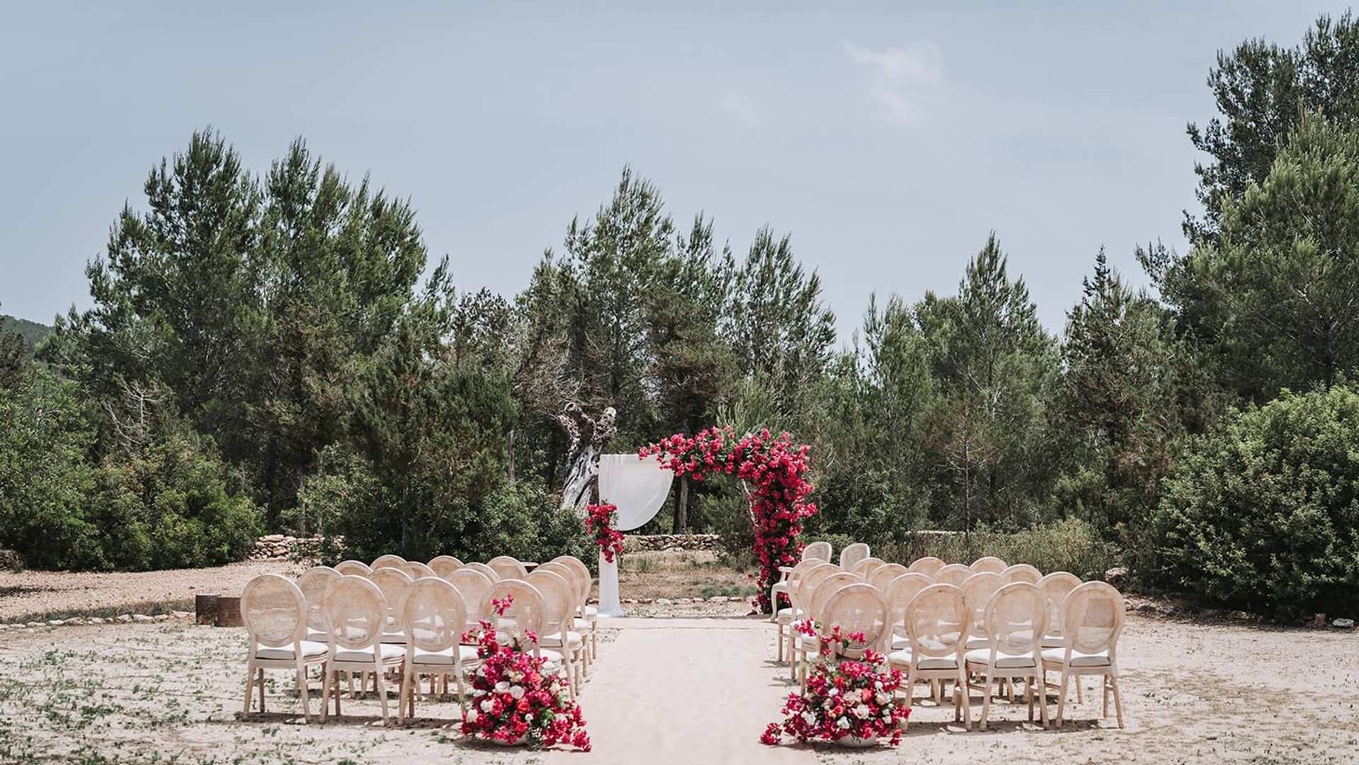 Romantic wedding celebration in Ibiza