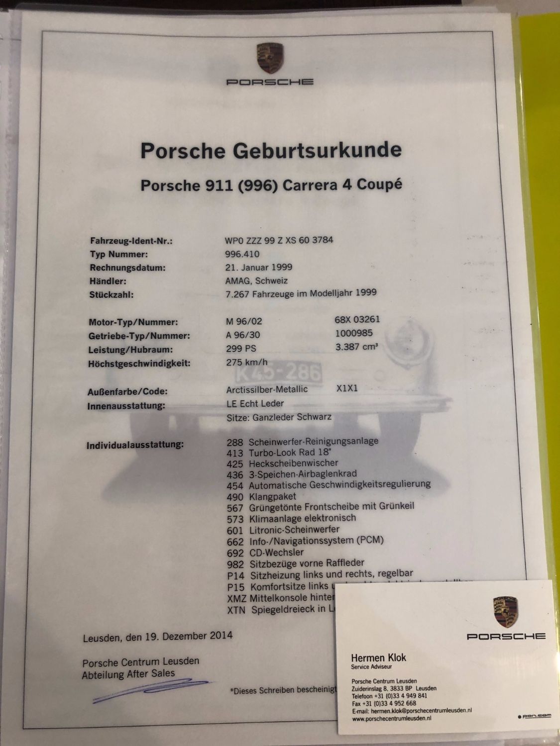 Porsche 996 Carrera 4 (1999)