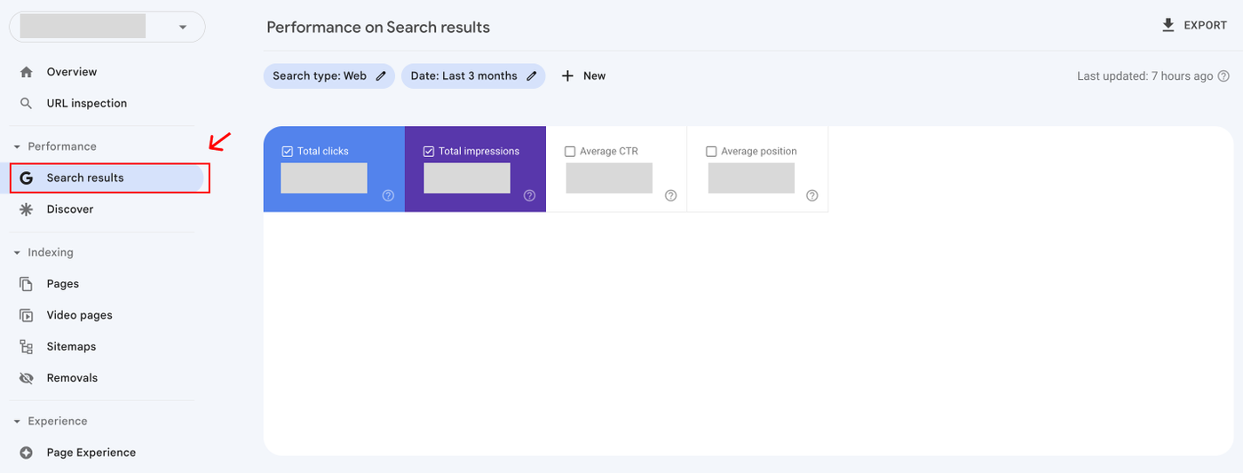 Open Search Performance Report in Google Search Console