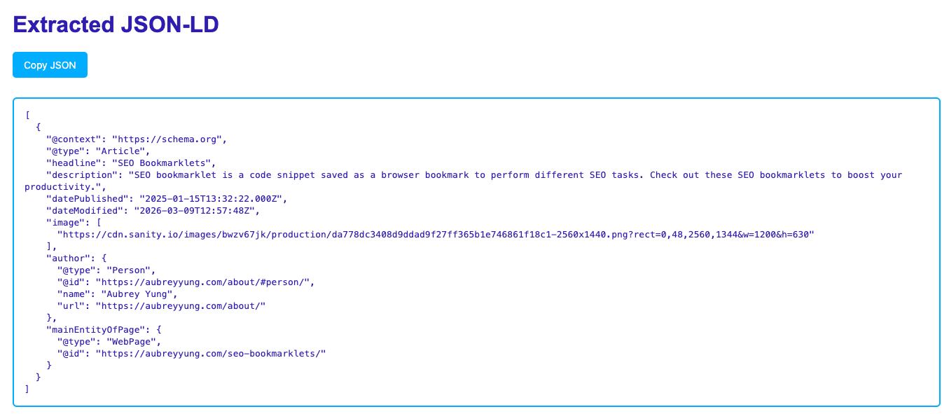 JSON-LD Viewer with bookmarklet