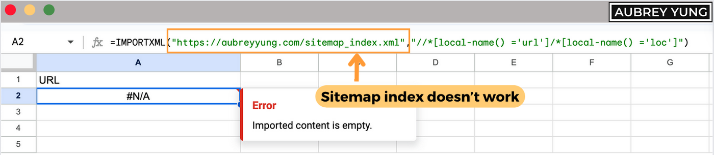 Sitemap index doesn't work