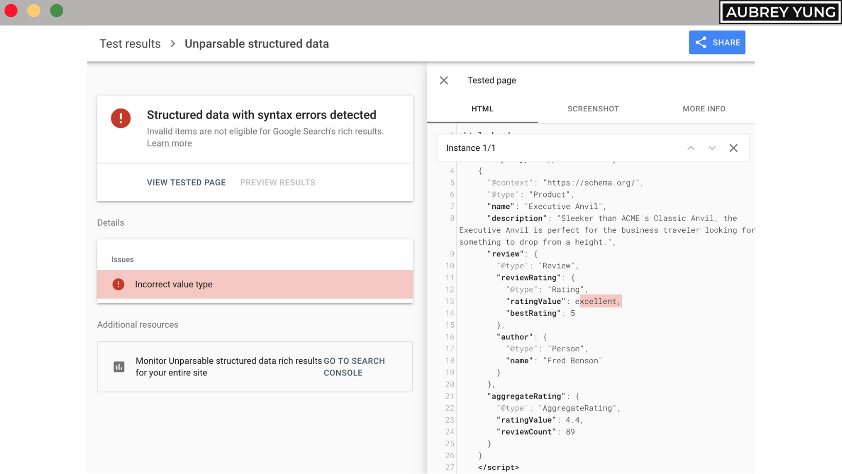 Invalid property values