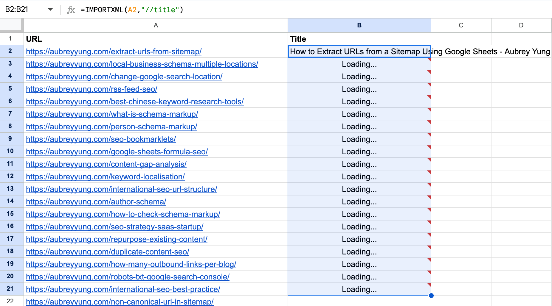 Drag down the formula