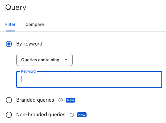 branded quries filter in Google Search Console