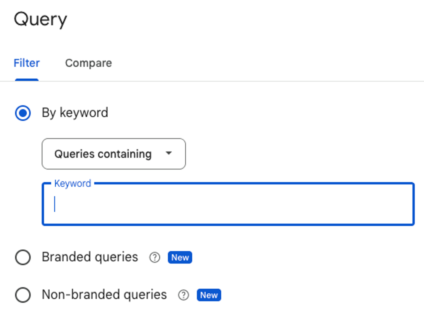 branded quries filter in Google Search Console