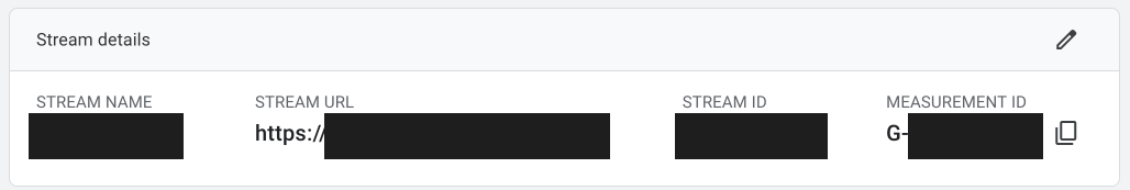 Stream details in Google Tag Manager