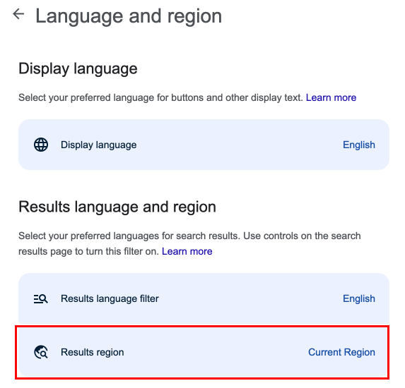 Select “Result regions”