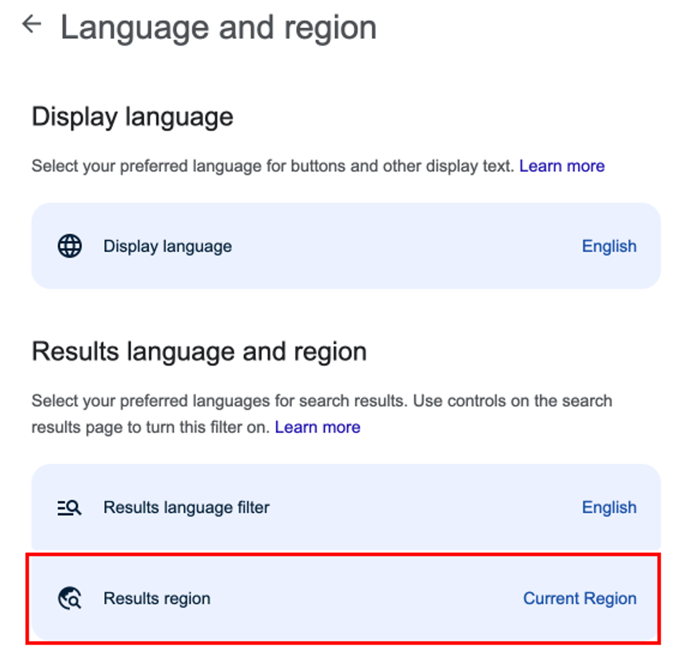 Select “Result regions”