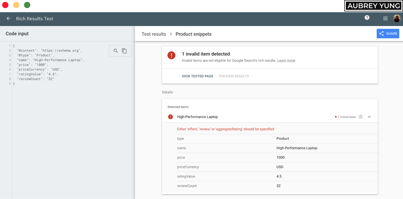 Improper nesting of properties